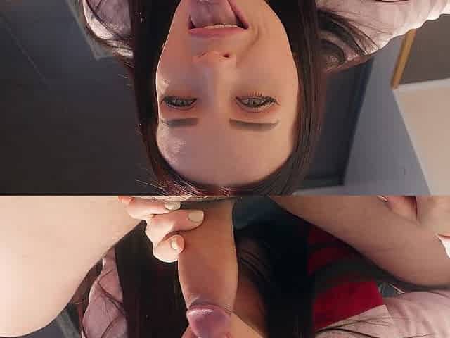 Throat full of cum that's what this babe likes