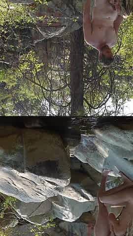 Sexy Blonde Gets Railed by the Creek with Facial
