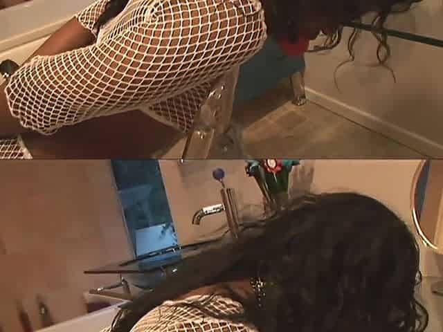 2 breasty black doxies take on one BBC
