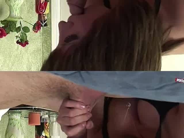 Hawt mother I'd like to fuck seduces youthful babe and rides his jock with her pierced twat