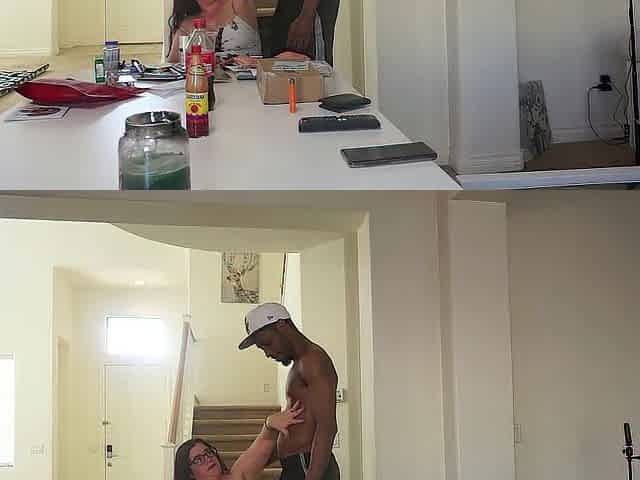 Hot White Doxy Screws Large Ebony Dong All Over the Abode BBC