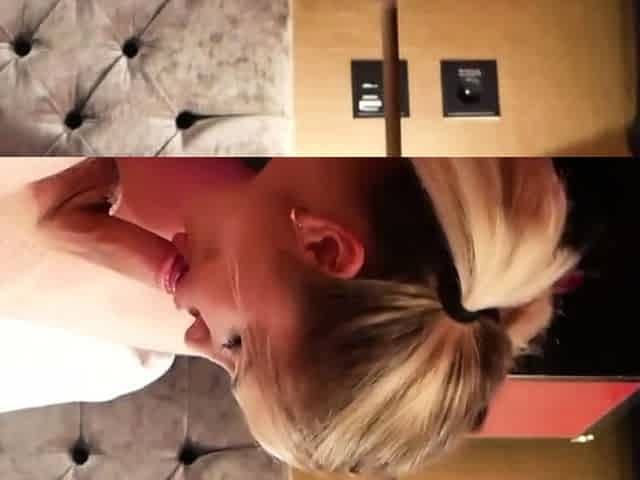 Blonde Amateur Cutie Gives a Sloppy Blowjob