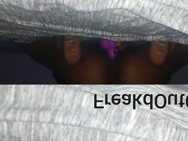 Black alone at home riding sex toy