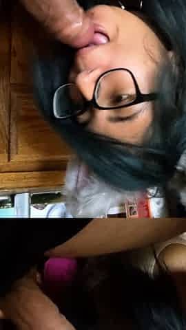 Mature brunette amateur giving a great POV blowjob