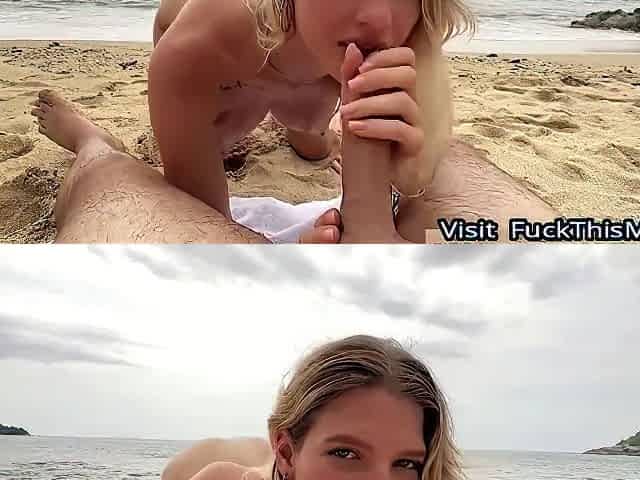 Pretty Stranger Didnt Refuse To Swim Naked And Offered Fuck Her On The Beach