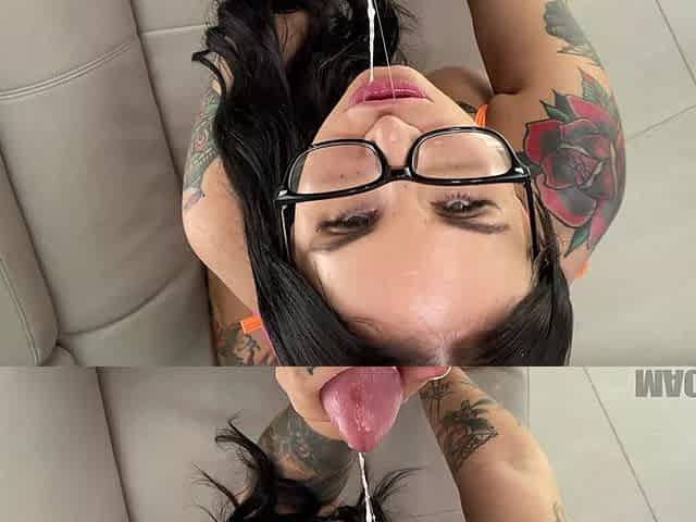 Busty Tattoo Babe Sucks and Fucks My Big Dick
