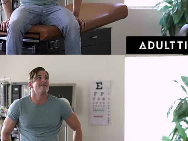Naughty Doctor Emma Hicks sucks her patient's dick after catching him masturbating!