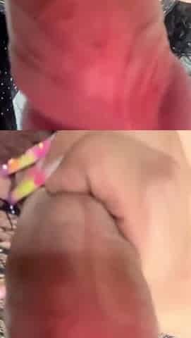 Large Ejaculation in the Hand Mirror