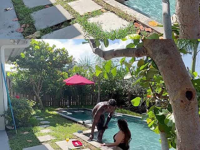 Thick Hotwife Takes Her 1st Biggest BBC Poolside