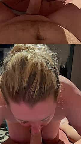 Oral-sex tugjob face cumshoot