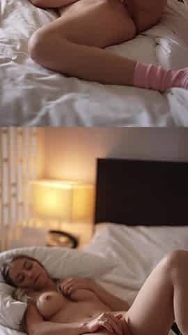 Sensual Morning Pussy Masturbation - This Cute Girl Having an Intense Pulsing Orgasm - Hottiestwo