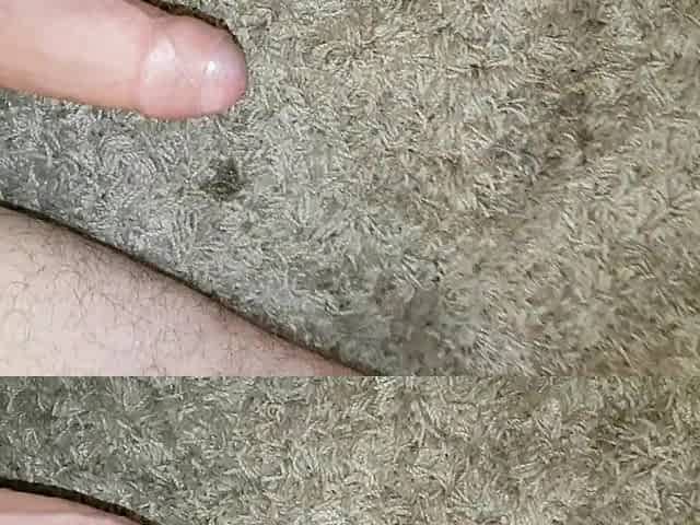 Pissing the carpet and cum hard