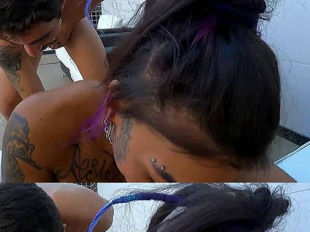 cuckold passes lubricant to loupan to eat his wife's ass