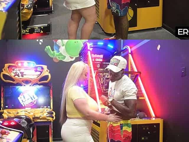 BBC Stretches Blonde Slut Wide in Arcade Pounding