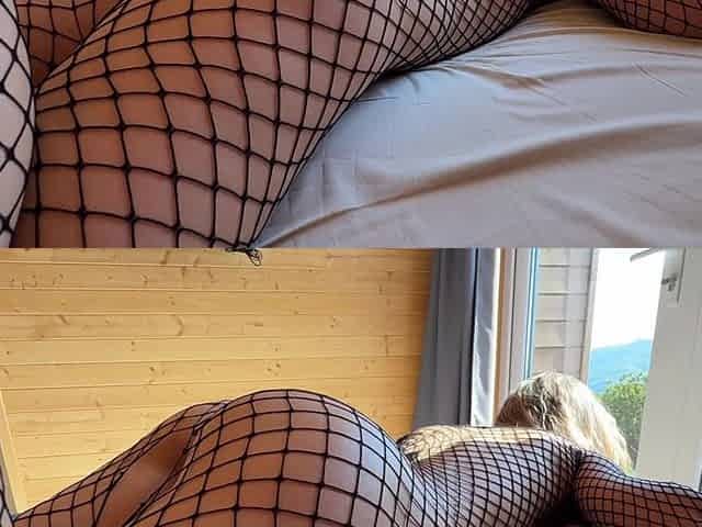 Young Blonde in a Fishnet Bodysuit Wanted Affection