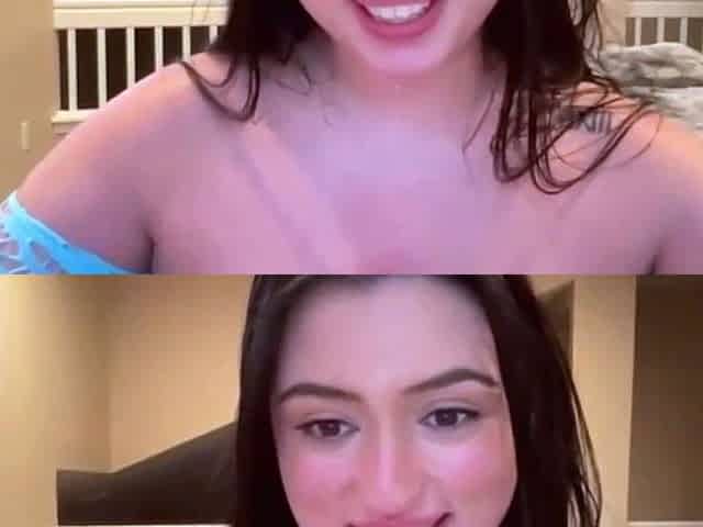 Big tits latina fucks her face with her dildo