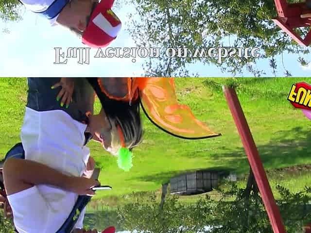 FunSize Teens - A Tiny Cosplaying as a Pokemon is Drilled Outdoor