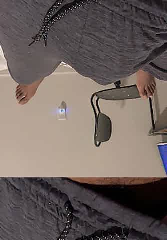 Cumming with ebony nail polish and showing feet