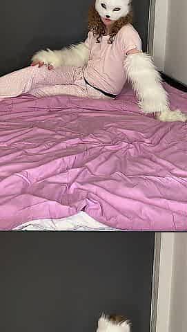 Cute therian sucking vibrator
