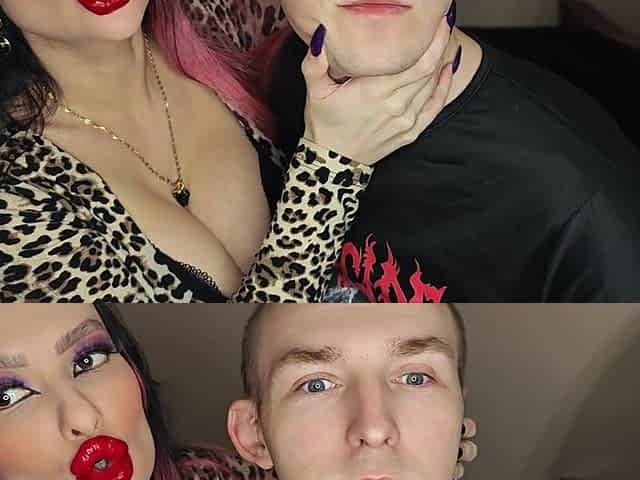 Juicy Sticky Loud Aggressive Kisses All Over a Guy's Face with Red Lipstick