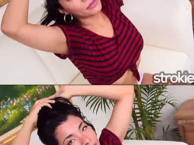 Strokies - Hispanic pornstar Maya Morena bounces her butt & milks dong in POV until obscene spunk flow