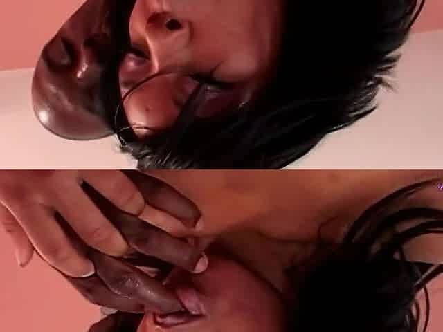 Vehement snatch eating prepares Kim Pleasures to feel his BBC stretch her constricted Black insides