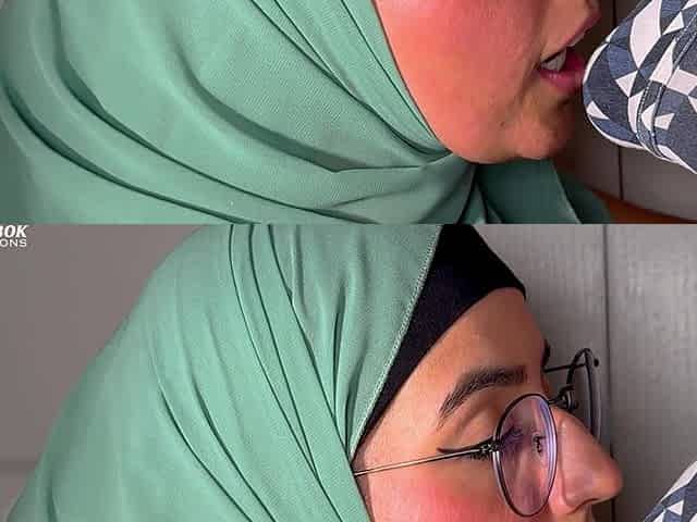 Hijabi Aaliyah Yasin Gives a Super Sloppy Blowjob