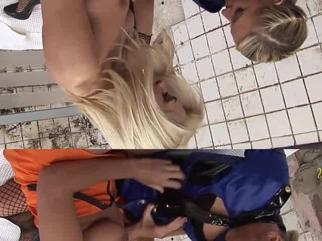 That babe can prove her innocence by licking the golden-haired officers snatch and making her cum