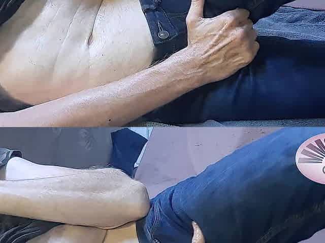 To touch my perspired slender body makes me so lustful. Intensive groaning ejaculation after a lengthy tugjob.
