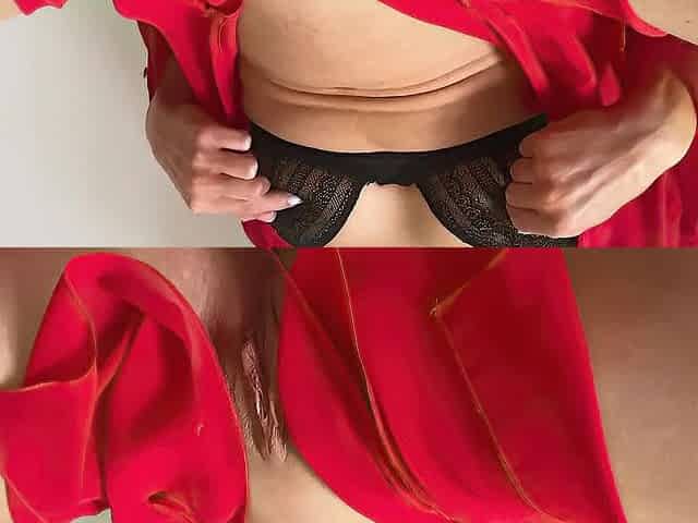 Cutie cums out of touching her cunt! Real teat stimulation climax