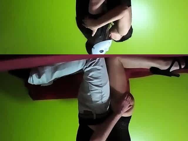 Latina in Heels Gives Passionate Blowjob to Big Cock