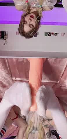 Little Blonde Make Footjob