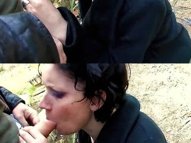 Vagina banging fingering in the castle garden
