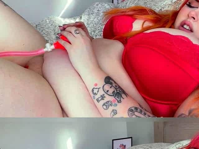 Redhead bbw hannah toying her pussy