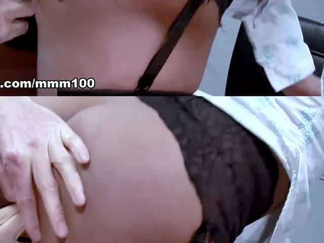 Brunette Milf With Huge Tits Gets Fucked In The Office - MMM100