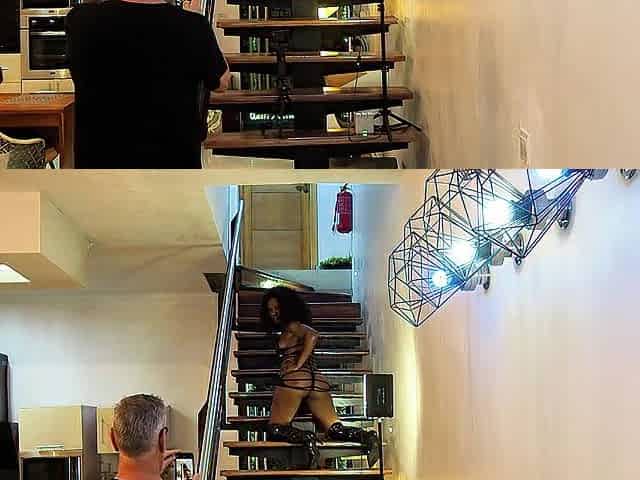 "Sin at each step" Photoshoot ends in banging on the stairs and daybed