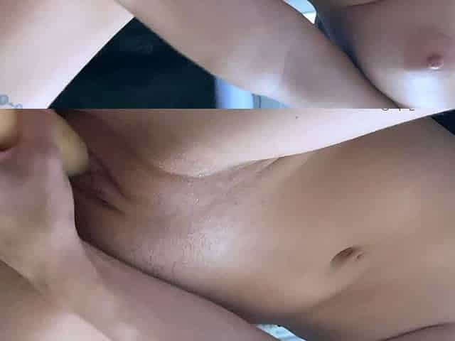 Busty amateur teen girl toying her pussy on webcam