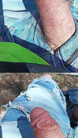 Jerk and cum in wood's, Part 1.
