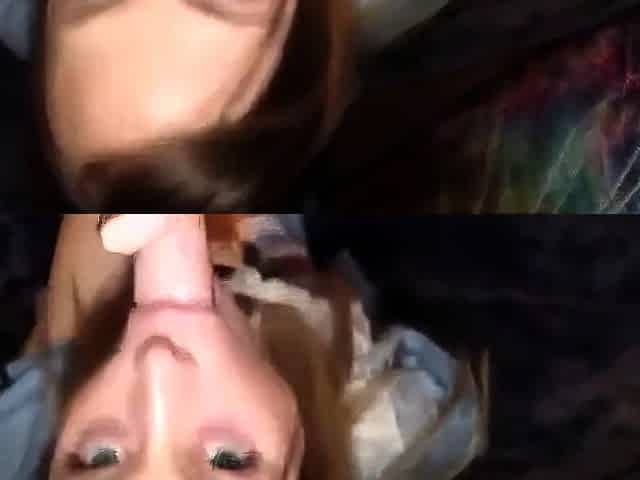 Blonde Coed's Costume Blowjob
