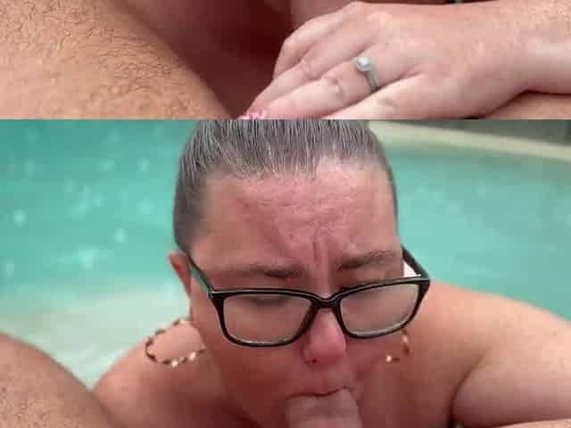 It's Raining Cumshots in the Pool with Ashley Ace