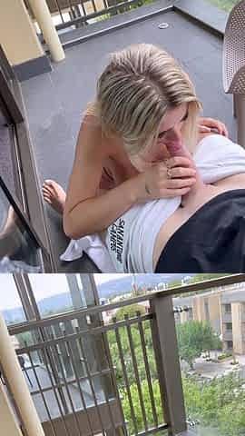 Kandjbaby Gives Head To A BWC On The Balcony Onlyfans Video