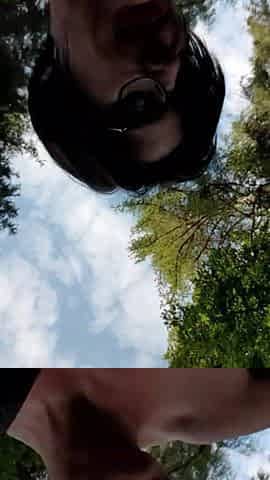 Naked Riding a Bike and Splashing in the Forest