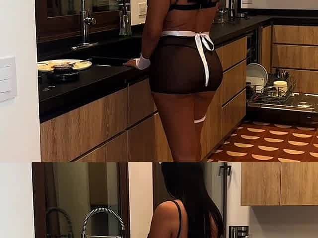 Latin maid Lina Henao caught masturbating at work. Her boss