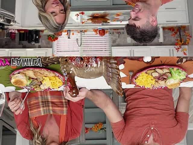 Lewd Stepson Feasts on mother I'd like to fuck's Vagina for Thankgiving - Armani