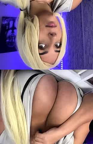 Big Boobed Blonde Masturbates With A Dildo In The Bathroom