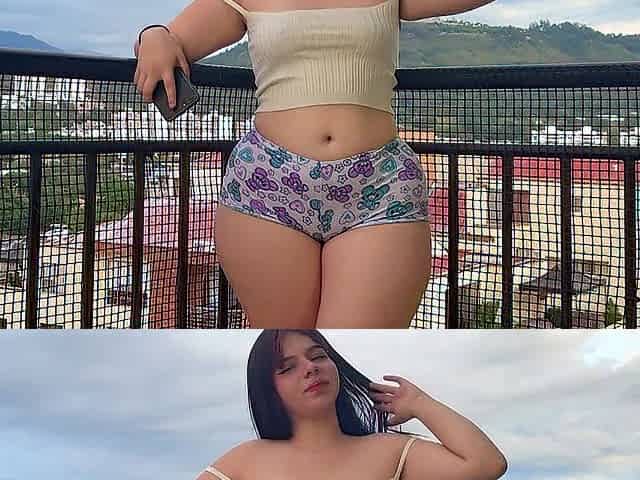 Pretty Colombian with a large booty seduces her neighbour