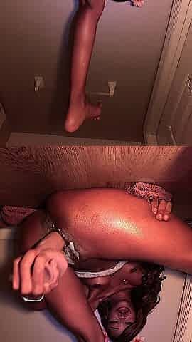 black thot plays with snatch in roommates bath