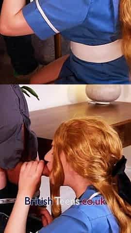 British Redhead Student Nurse Sucks A Patient's Penis