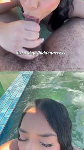Sxyglodess Catches A Facial In The Pool