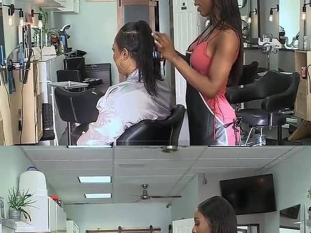 Ebony Hairdresser Dominates Teen Client and Teen Enjoys It